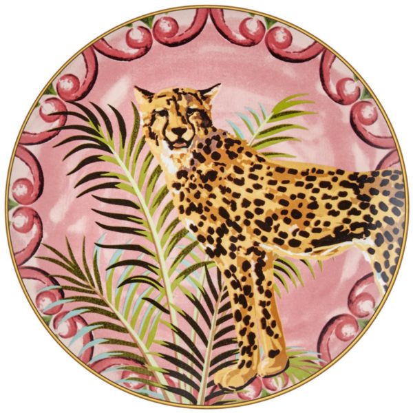 Chiara Alessi İl Giardino Leopar Desenli Pasta Tabağı 19 Cm
