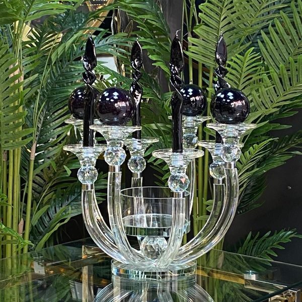 8 Kollu Kristal Şamdan