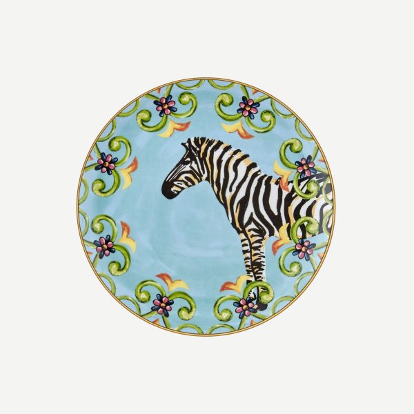 Chiara Alessi İl Giardino Zebra Desenli Pasta Tabağı 21 Cm