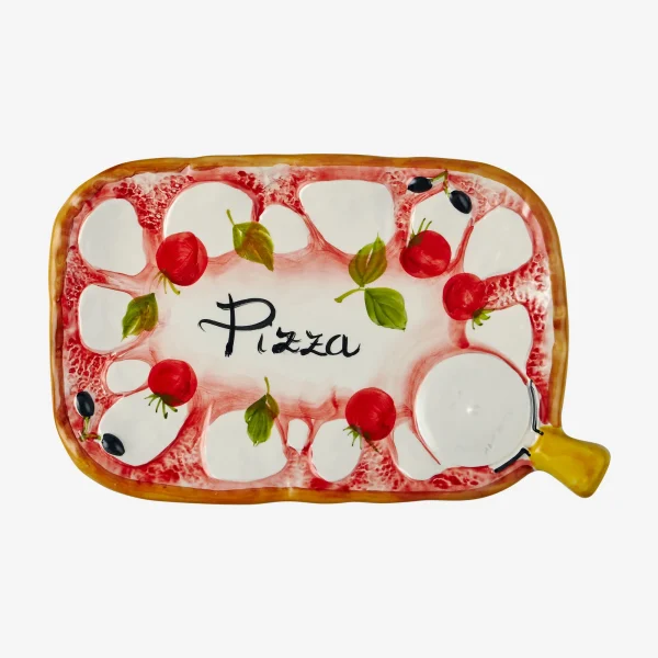 Edelweiss Italy Beyaz Seramik Pizza Tabağı 29x19 cm