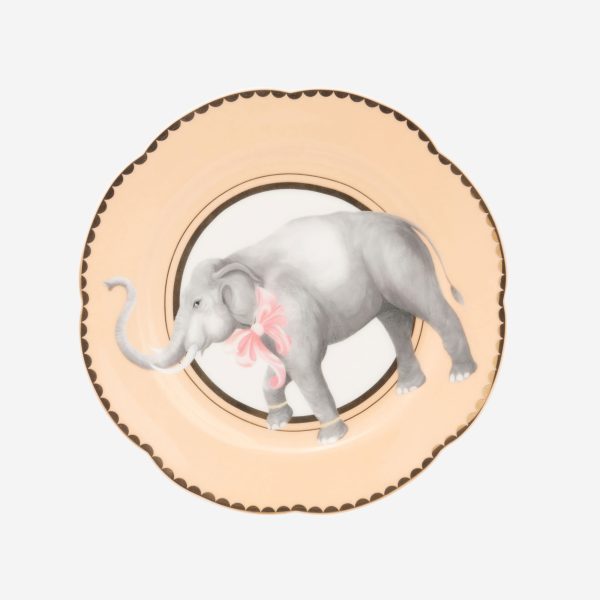 Yvonne Ellen Animals Pembe Porselen Pasta Tabağı 16 Cm