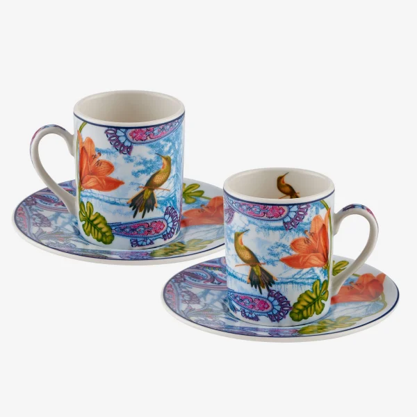 Chiara Alessi Magic Garden Mavi Porselen Kahve Fincan 2'li Set 110 Ml