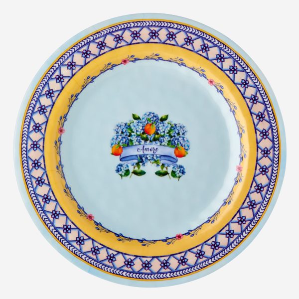 Chiara Alessi Amore Mavi Melamin Yemek Tabağı 28 Cm