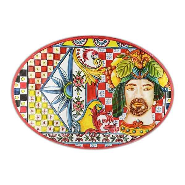 Baci Milano Sicily Melamin Oval Servis Tabağı 51 cm x 35,5 cm Turuncu