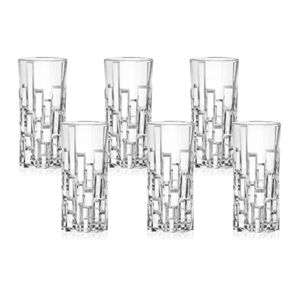 RCR Kristal Etna Yüksek Kalite Cam 6'lı Meşrubat Bardağı Seti 340 ml
