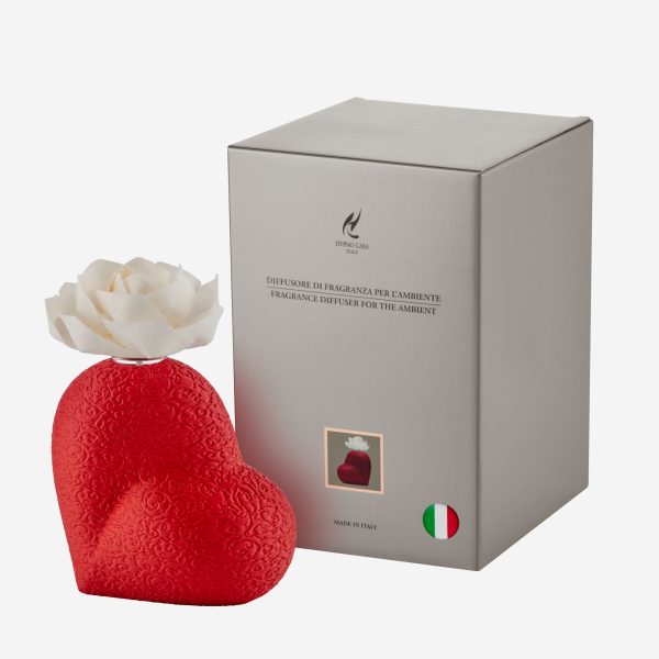 Hypno Casa Bordeaux Heart Kırmızı Karbon Fiber Vazo 14,5 Cm