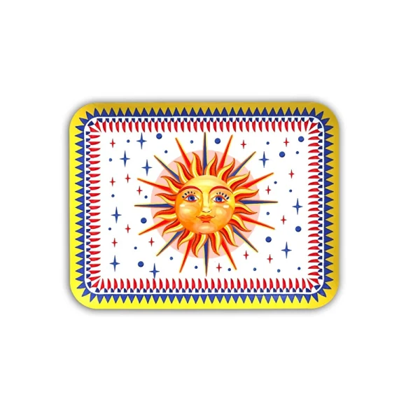 Baci Milano Dolce Vita Güneş Desenli Metal Dikdörtgen Tepsi 20X25 cm