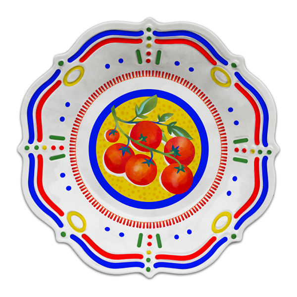 Baci Milano Dolce Vita Tomatos 6'lı Çukur Tabak 23,5 cm Melamin