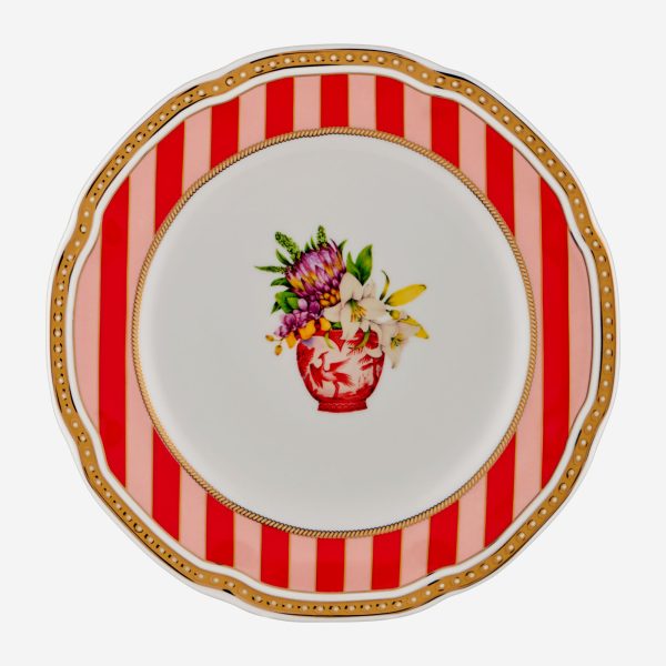 Lisa Minotti Puglia Kırmızı Porselen Pasta Tabağı 19 Cm